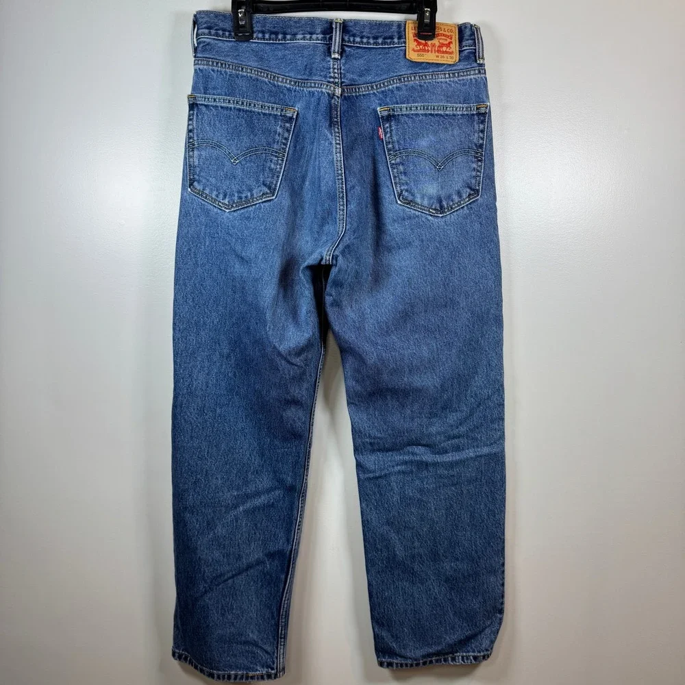 Levis 550 Relaxed Fit Tapered Leg Blue Jeans Mens 36x30 Actual L28.5 Medium Wash